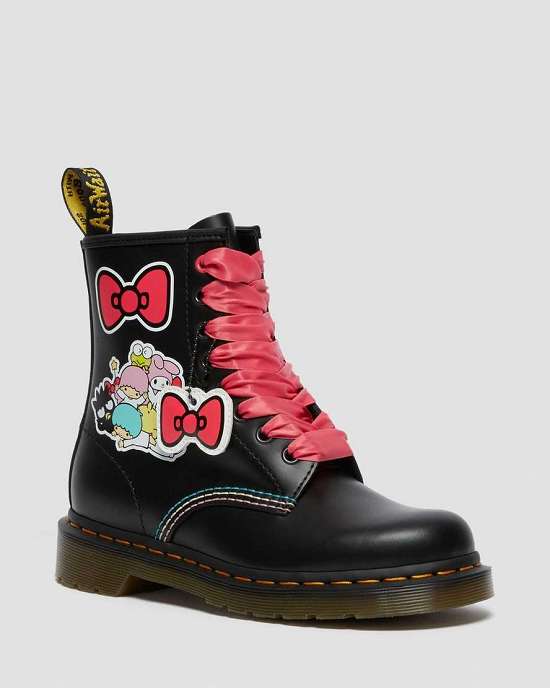 Botas Negras Dr. Martens 1460 Hello Kitty & Friends Mujer Negros/Multicolor MX-12583